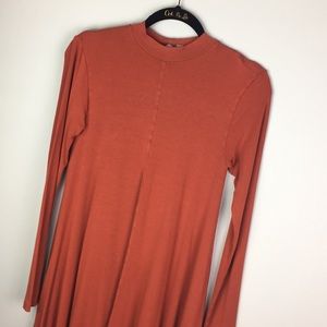 ASOS dress Sz 6 orange stretch long sleeve modest